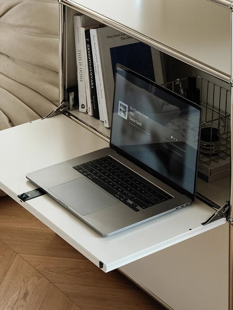 Bigcityfur Stainless Steel Storage Cabinet Contemporary Sideboard For Living Room