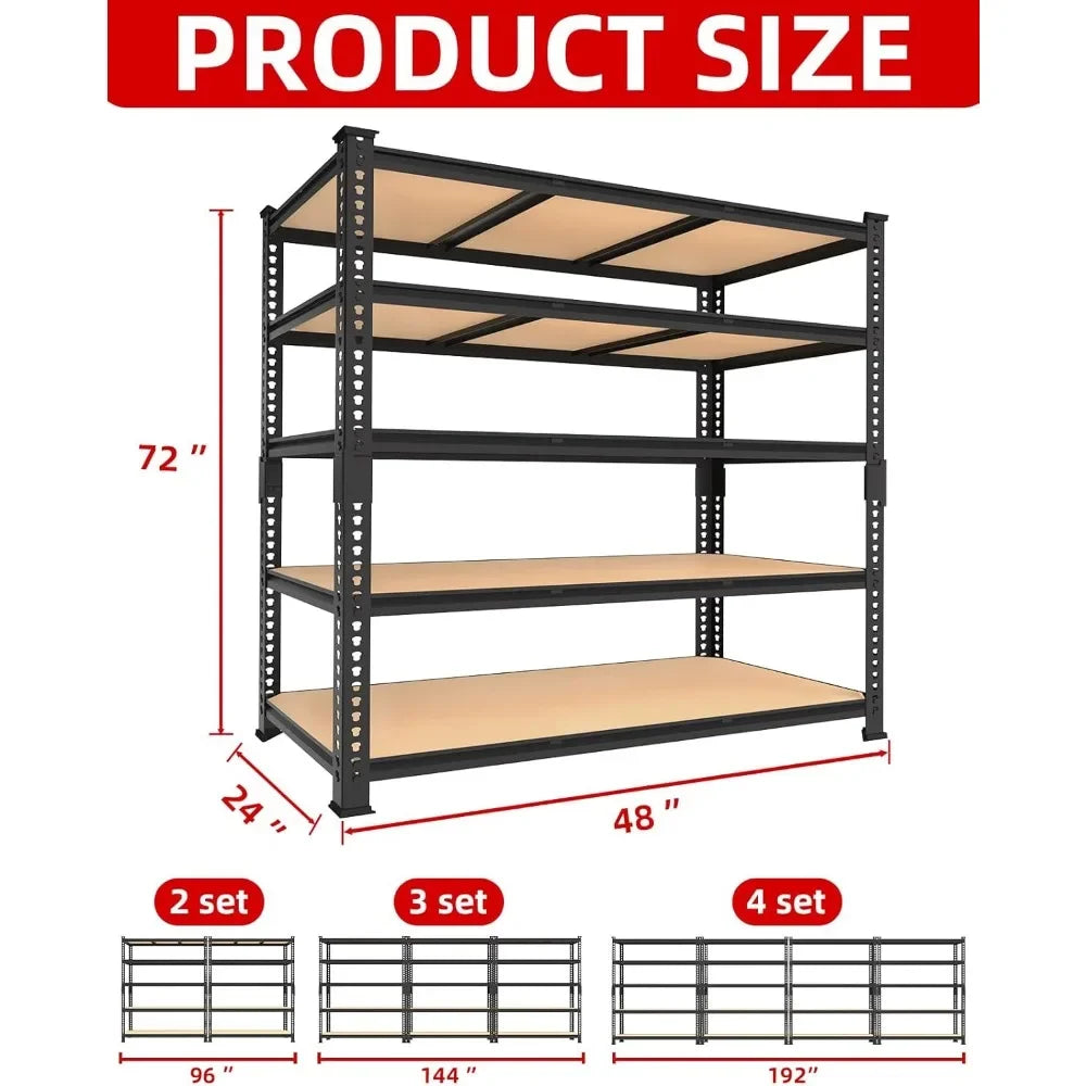 High Concerned Heavy Duty Garage Storage Shelves IndustrialGradeCoatedSteelAlloyConstructionSystem