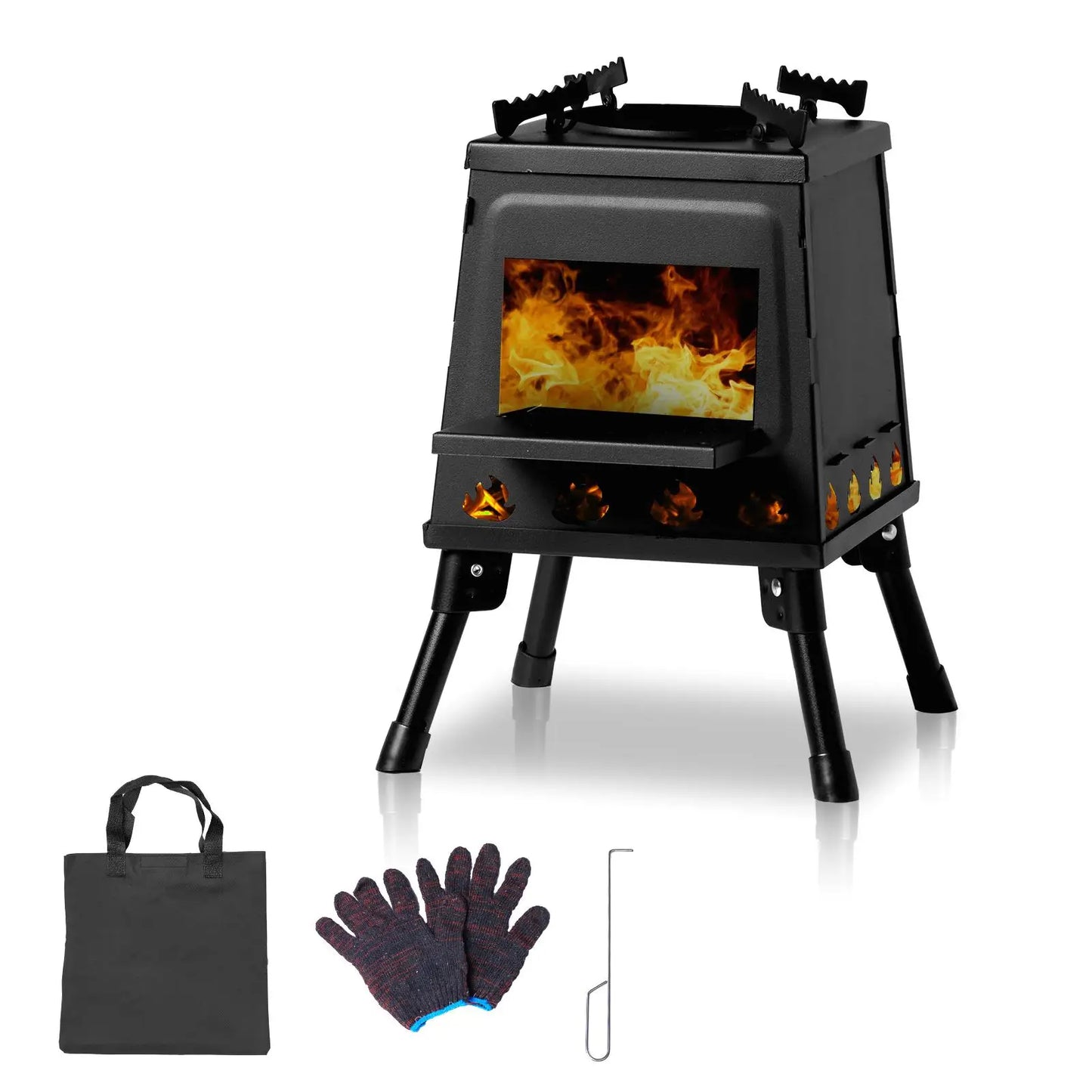 Compact 27x27x34cm Wooden Camping Stove - Lightweight & Portable Outdoor Cooking Gear