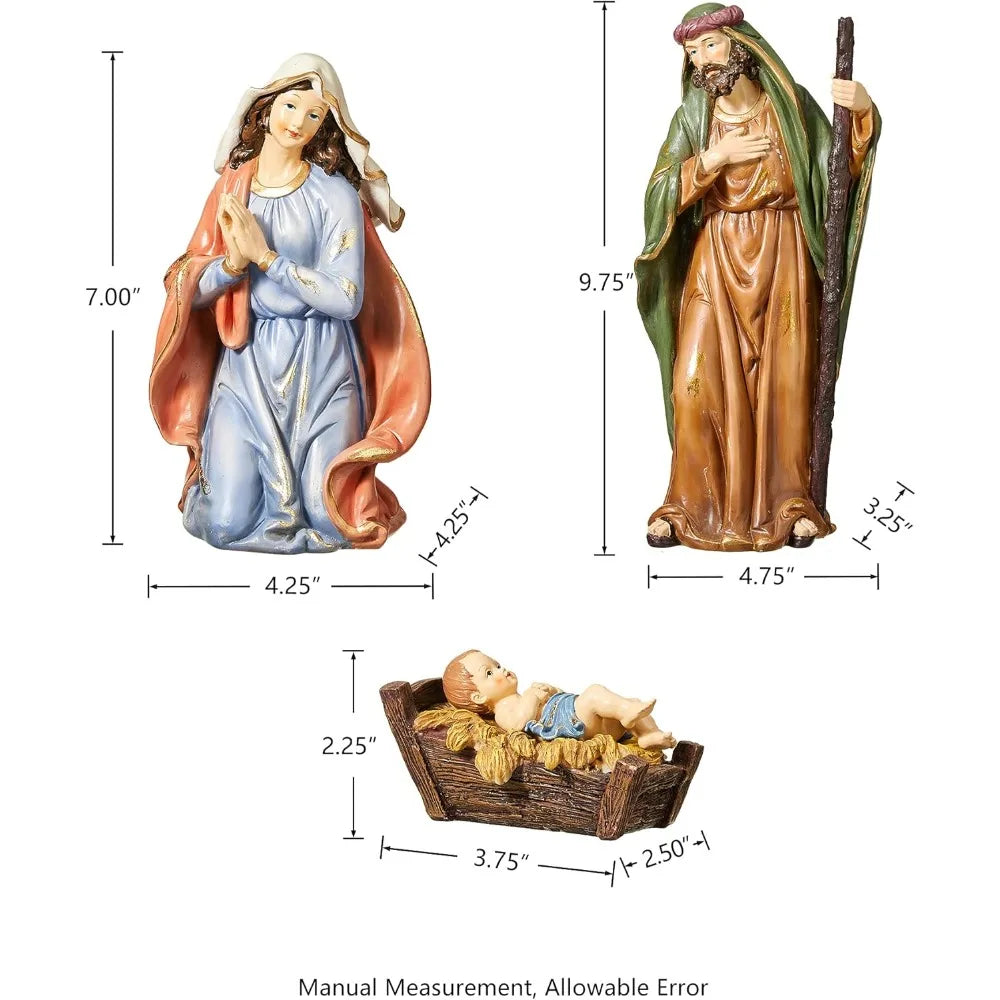 Resin Nativity Scene Set 12 Figures Christmas Decorations Collectibles