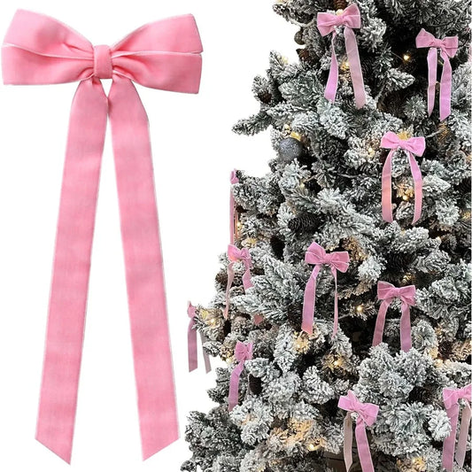 Velvet Christmas Tree Bows 12 Pack for Holiday Decor