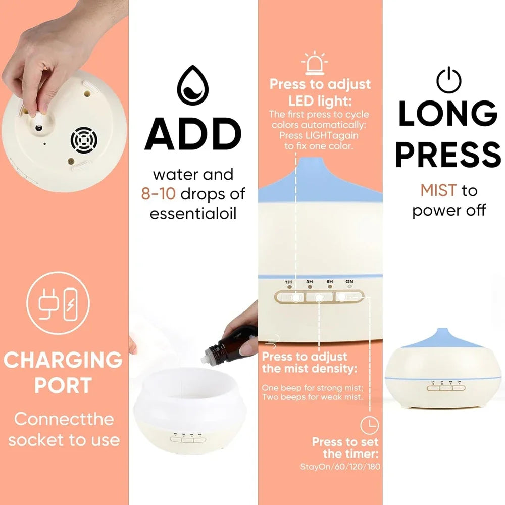 Essential Oil Diffuser With Remote And Seven Color LEDs