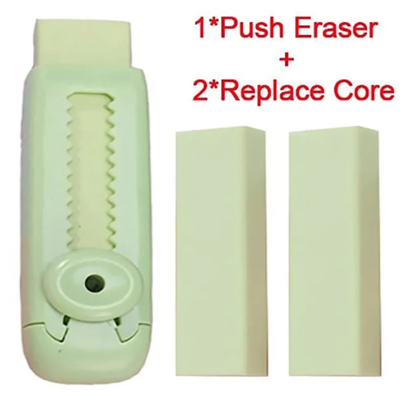 Pustell Push Pull Eraser Set With Refills For Office