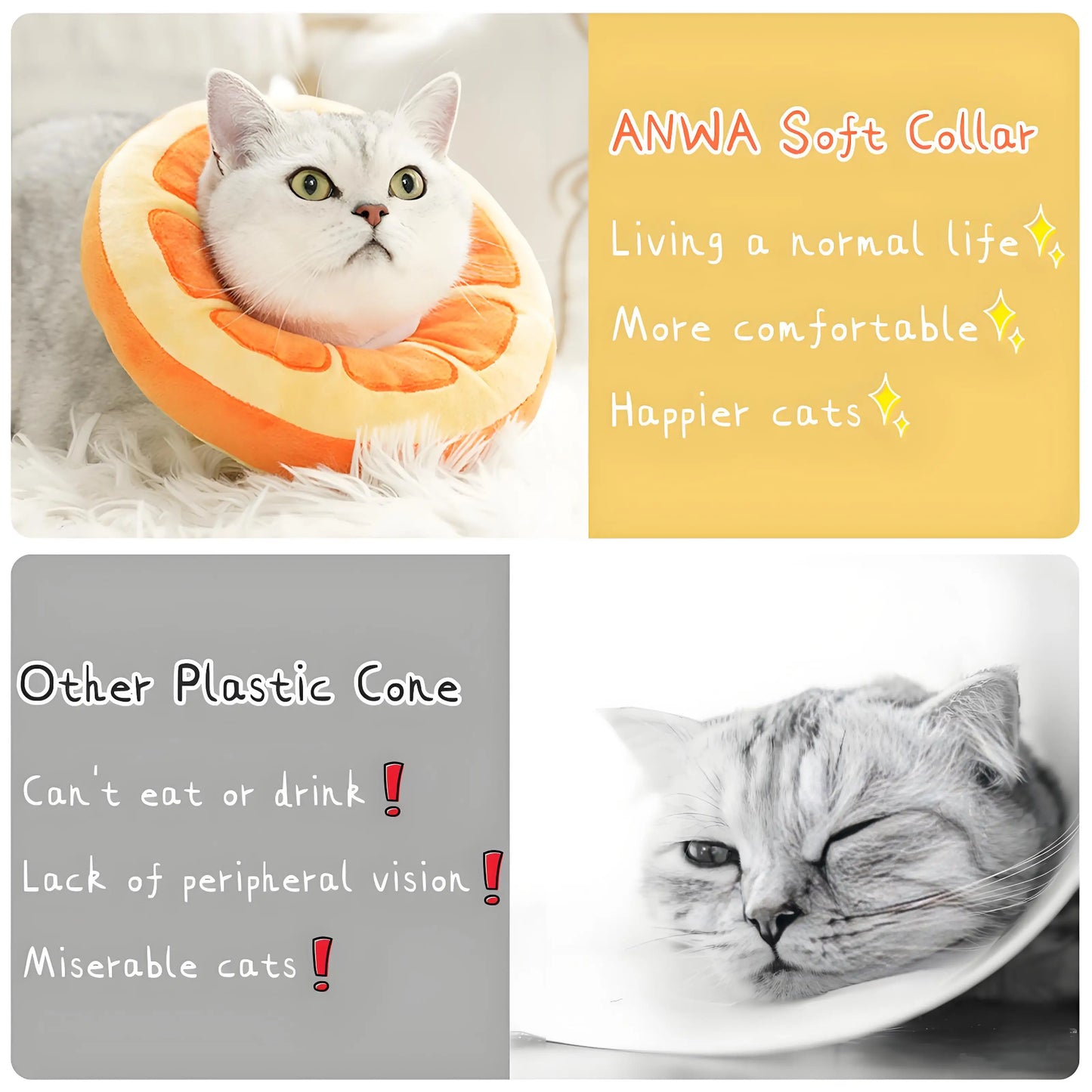 Hign-concerned Adjustable Cat Cone Collar Donut Style Postoperative Kitten Recovery