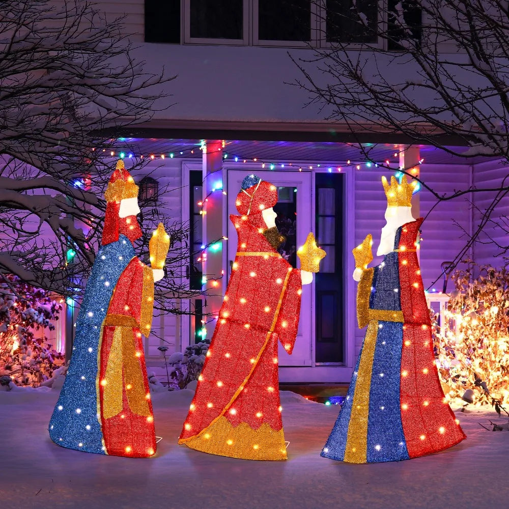 LED Nativity Scene Set Of Three Outdoor Christmas Decorations