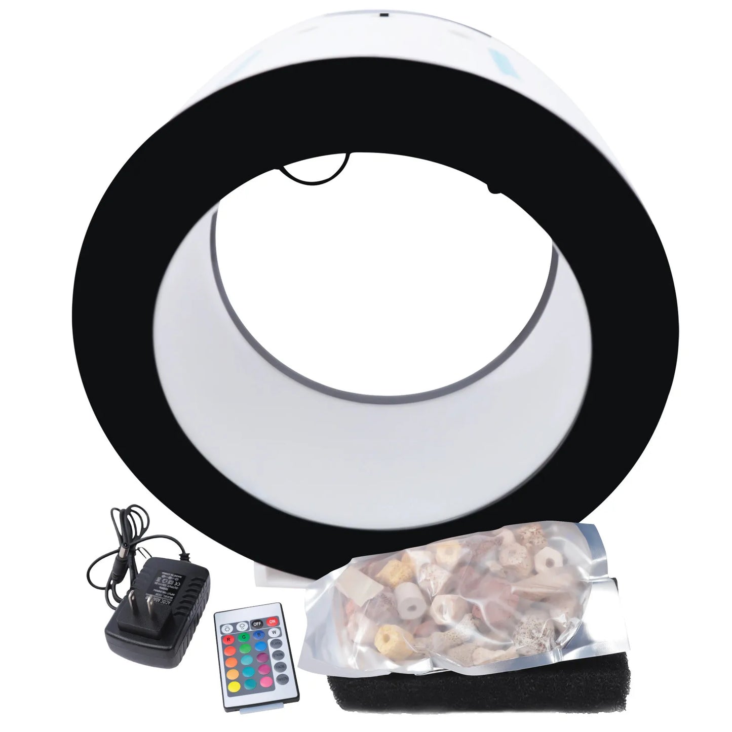 Hign-concerned 12V LED Round Jellyfish Aquarium Tank Acrylic Desktop DisplayUnit