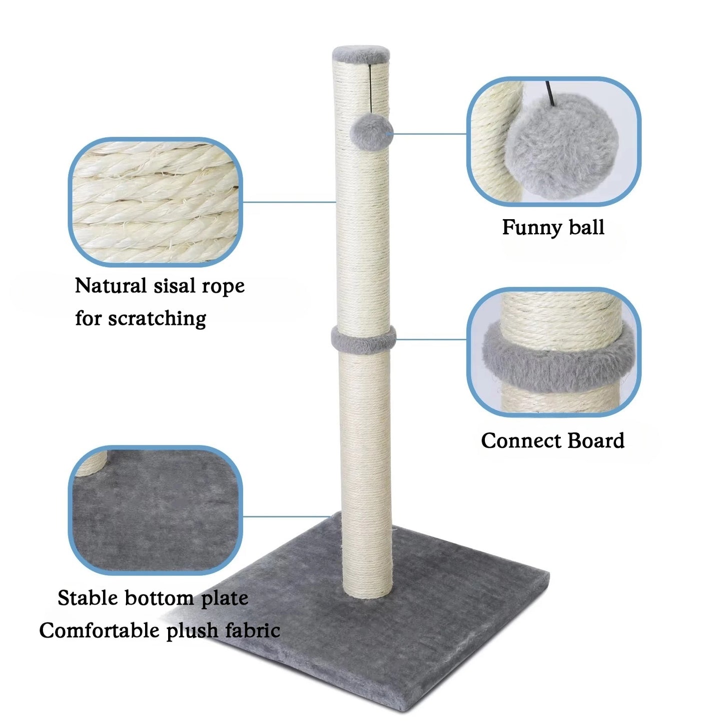 Guangdong Nanostructured Cat Scratching Post Vertical Sisal Durable Dangling Ball