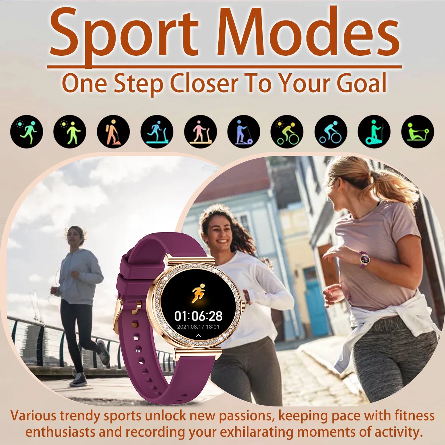 INNOFOVO Women Smartwatch With Bluetooth 5.0 Sport Modes