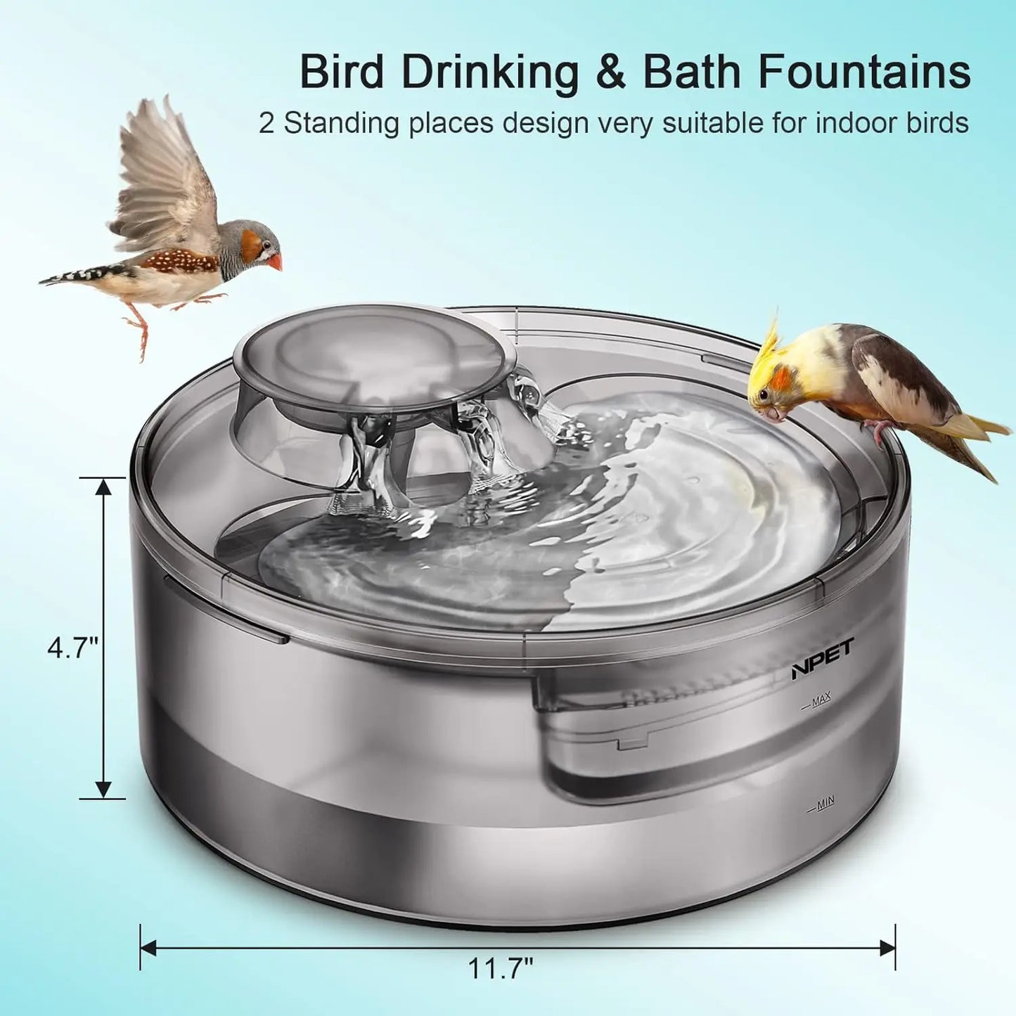 Hign-concerned NPET DF10 Dog Water Fountain Automatic Pet Dispenser BPA Free Plastic For Cats And Dogs