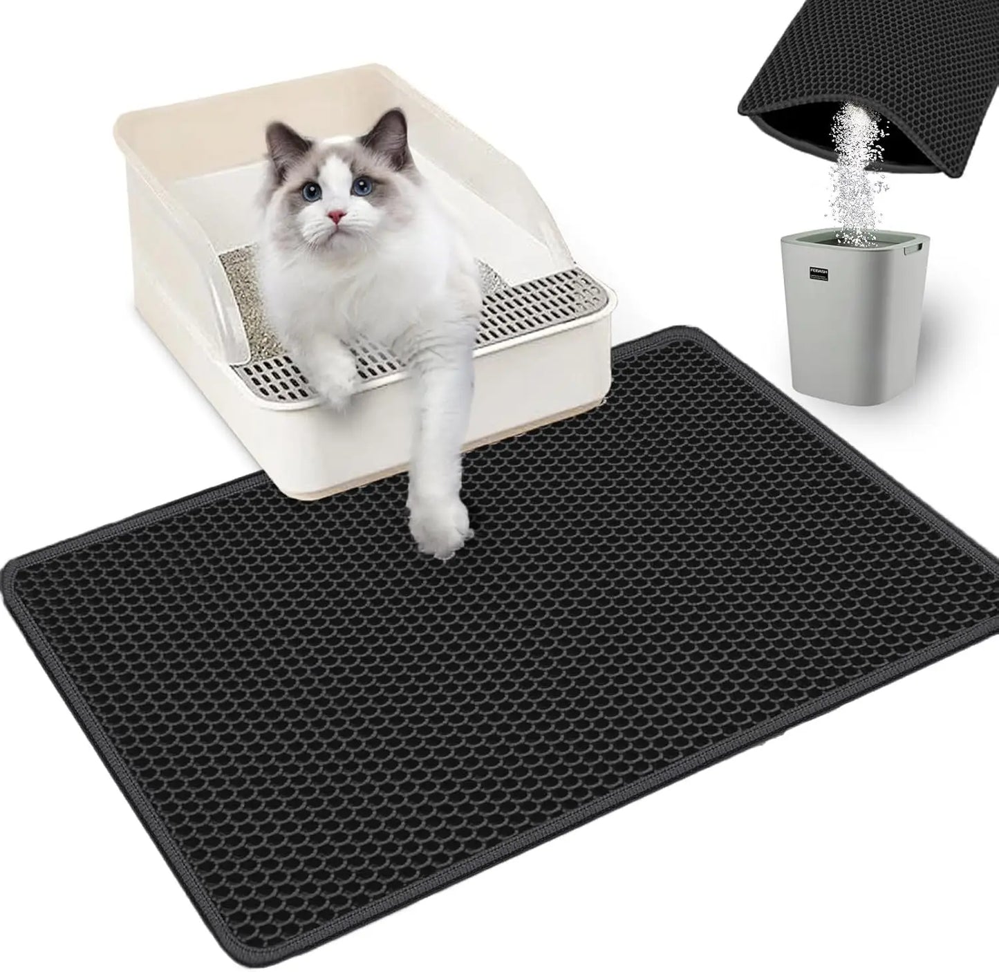 Hign-concerned Feline LitterBox Mat Double Layer Waterproof Urine Proof Trapping