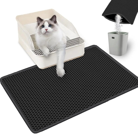 Hign-concerned Feline LitterBox Mat Double Layer Waterproof Urine Proof Trapping