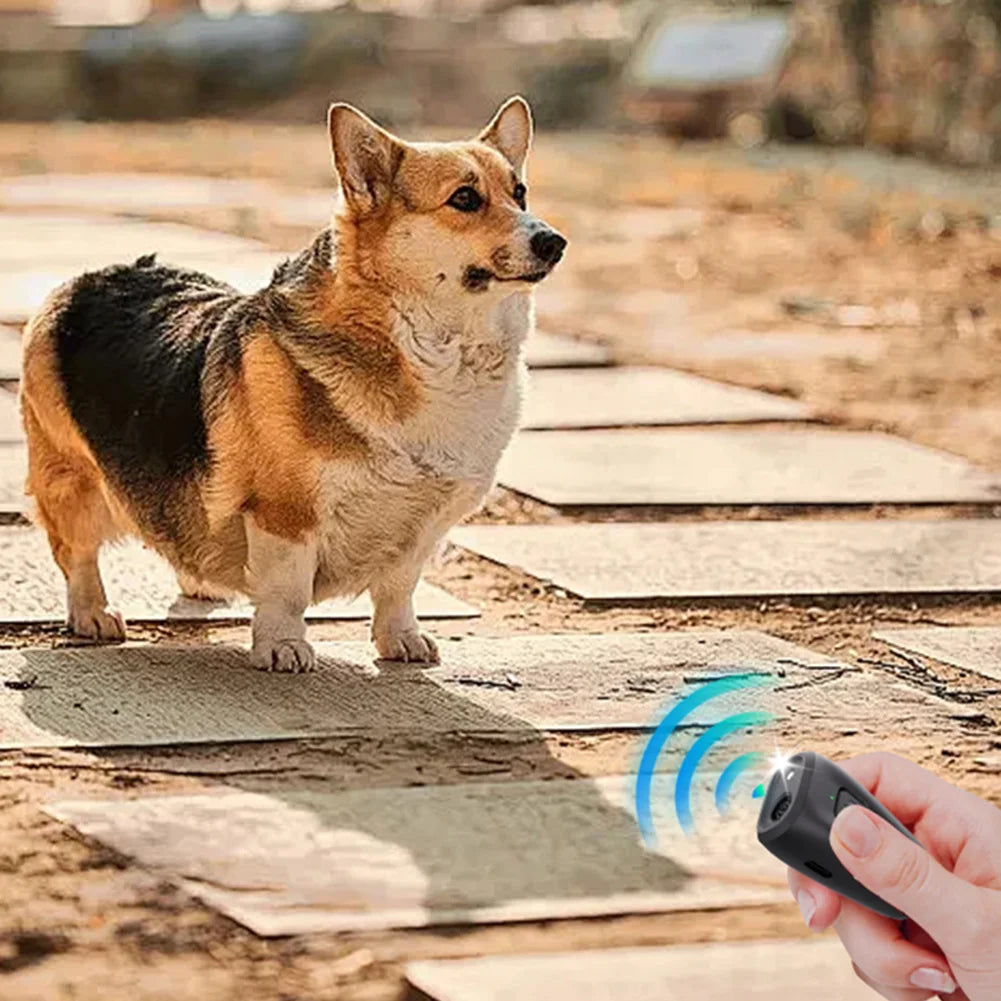 MOJOYCE CommercialGradeUltrasonicDogTrainingDevice Rechargeable Type C LED Flashlight Bark Deterrent