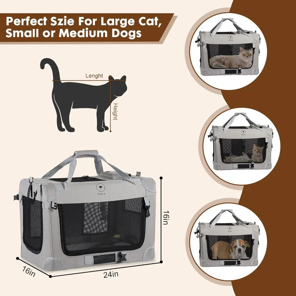 TIFICY Cat Carrier DesignedFor TwoCats UltraVersaSoft Sided Travel Carrier Solutions