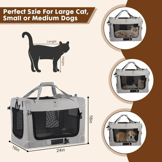 TIFICY Cat Carrier DesignedFor TwoCats UltraVersaSoft Sided Travel Carrier Solutions