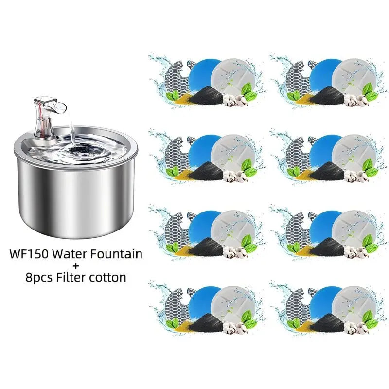 NPET Automatic Cat Water Fountain Stainless Steel Featuring Leakproofing Engineering
