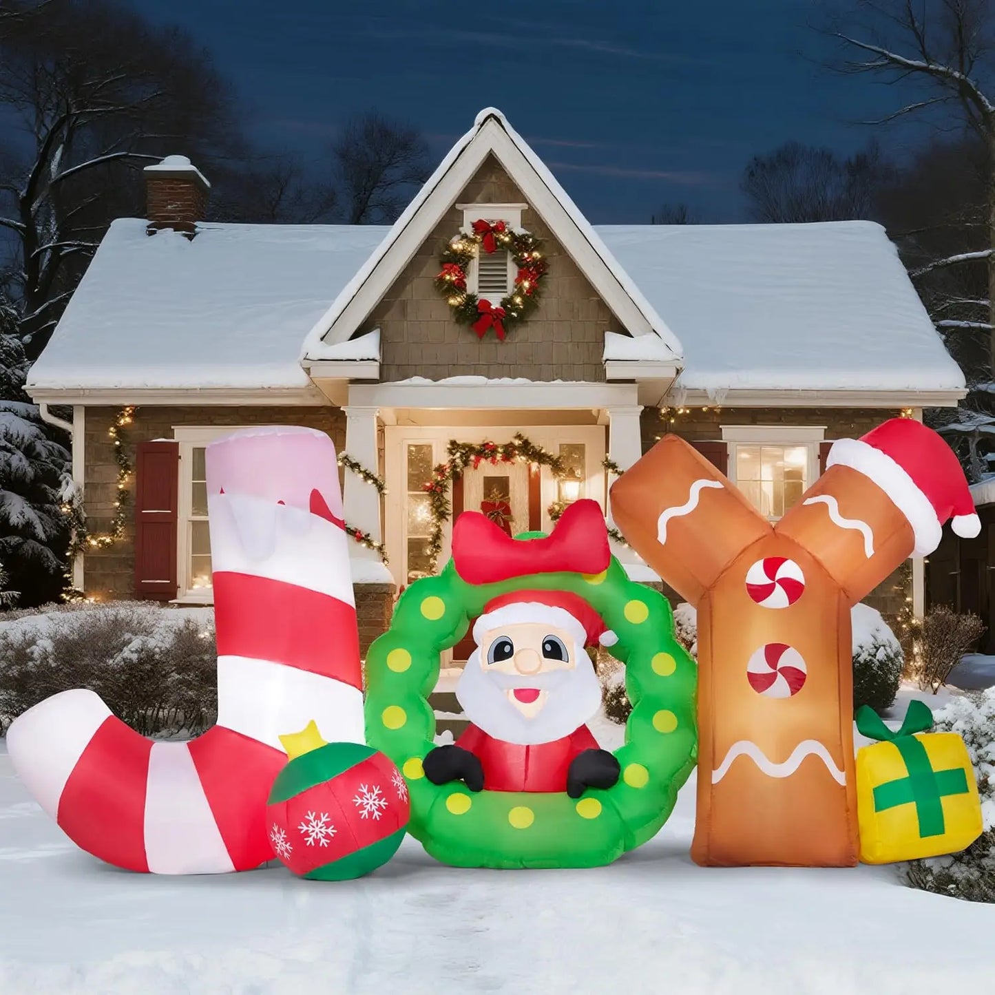 Joyfy Inflatable Santa Christmas Yard Decoration With LEDs