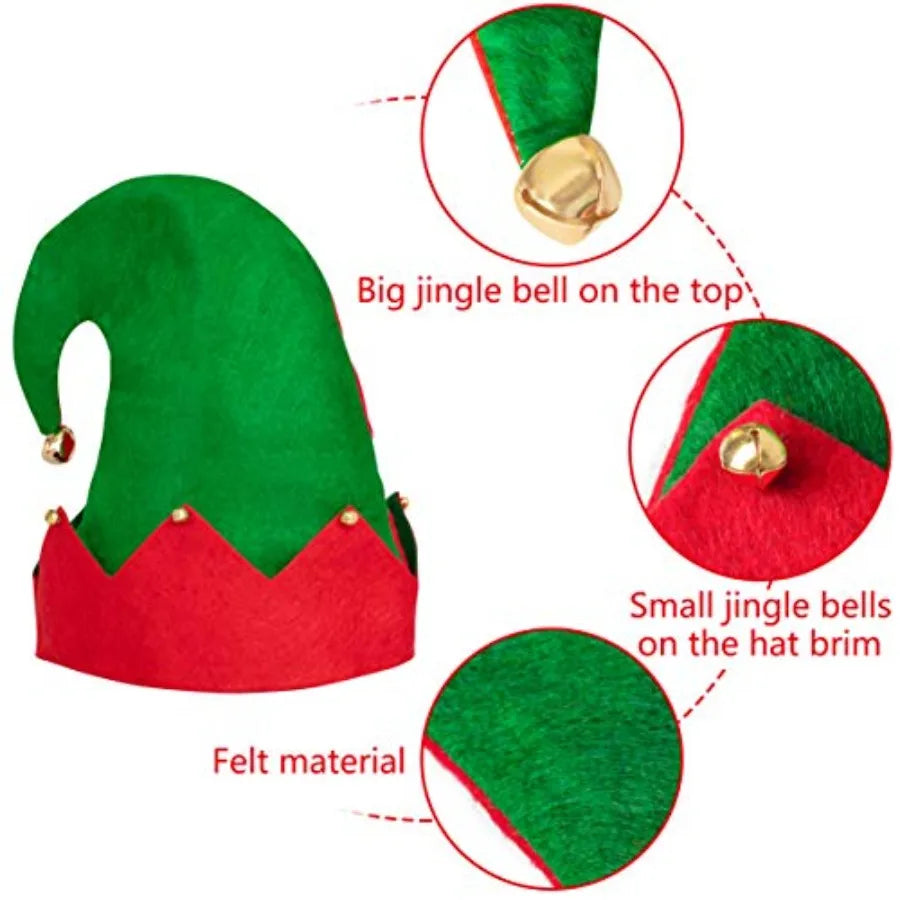Moon Boat Christmas Elf Felt Hat 3 Pack Decorations