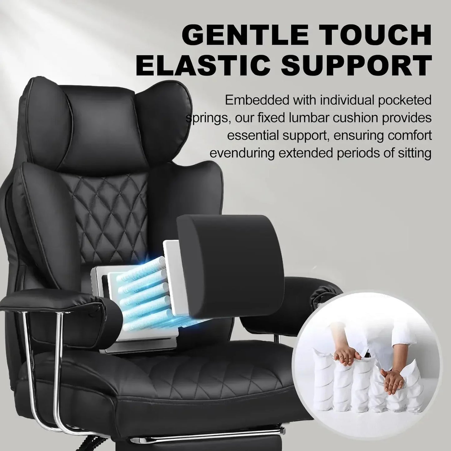 XMSJ Gaming Chair Ergonomic PU Leather Lumbar Support