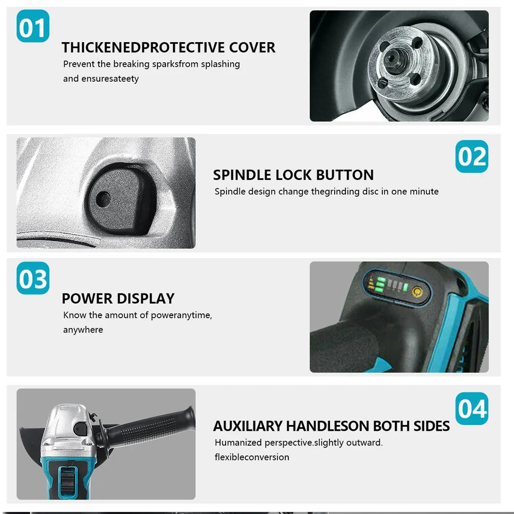 Magnitt 18V Brushless Cordless Angle Grinder For Metal