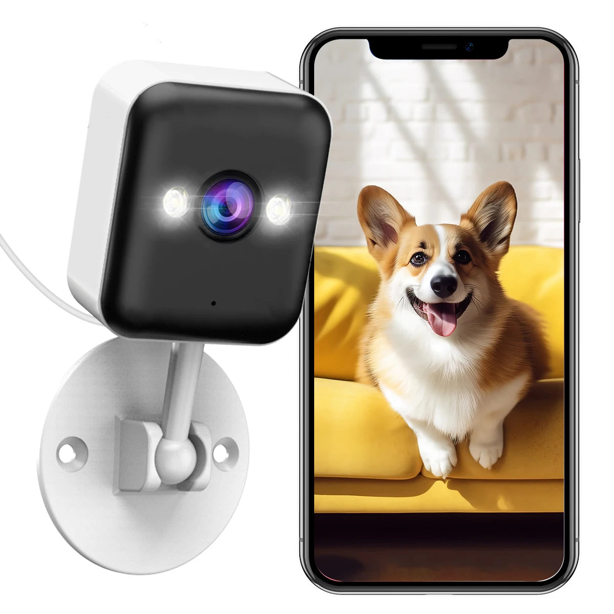 2MP Outdoor Mini WiFi IP Camera Smart Home Security Camera HD Color Night Vision Baby Monitor Two Way Audio Video Surveillance