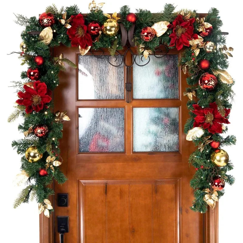 Artificial Christmas Garland Battery Powered Prelit 100 LED Lights