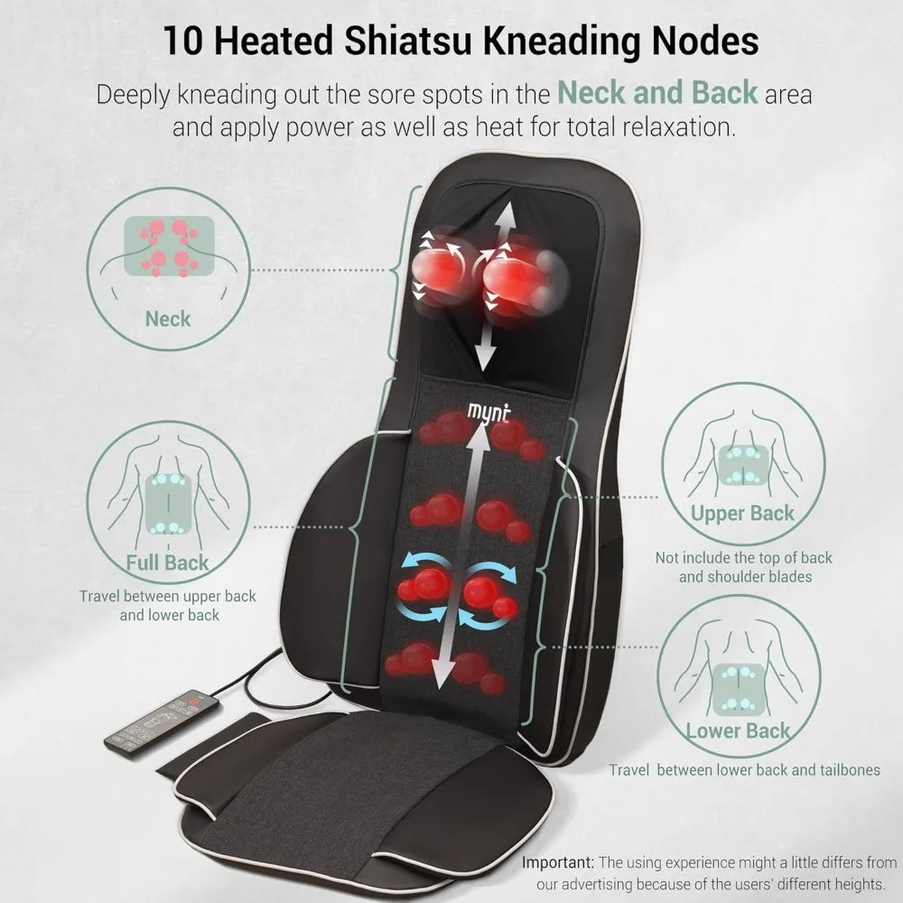 XMSJ Shiatsu Neck And Back Massager For Chair With Heat