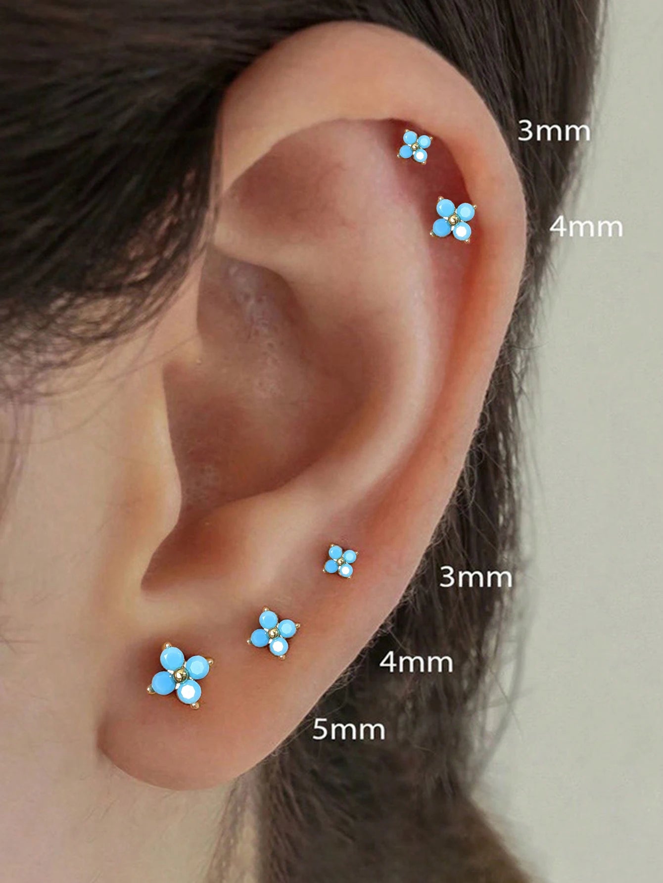 Yupsk Flower Butterfly Zircon Stud Earrings For Women