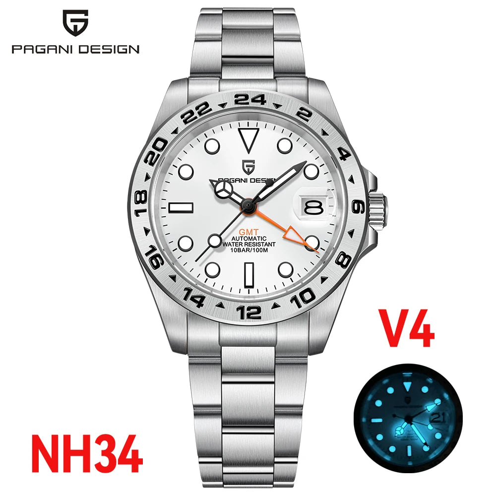 PAGANI DESIGN NH34 GMT Automatic Watch Stainless Steel
