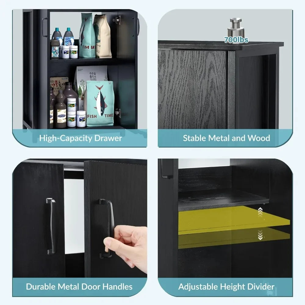 High Concerned Industrial-Grade Aquarium Enclosure Stand With Built-In Power Outlets