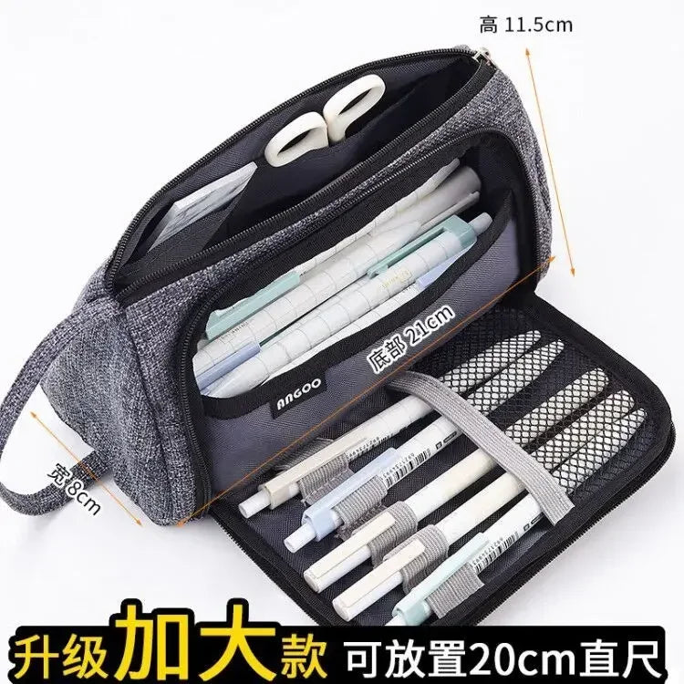 Angoo Pencil Case Large Capacity School Pouch For Students