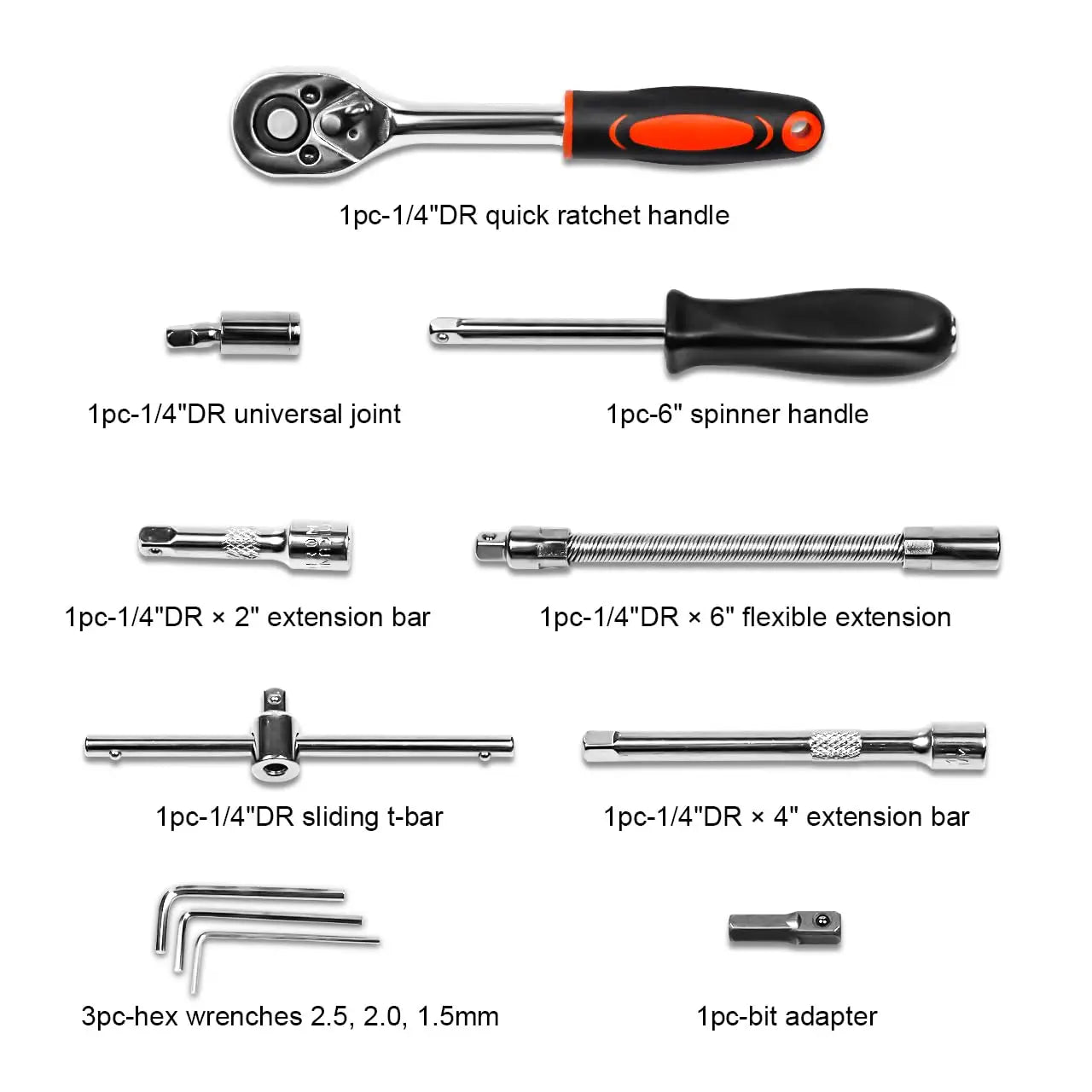 DIY Supplies 46 Piece Socket Set Ratchet Wrench Tool Kit