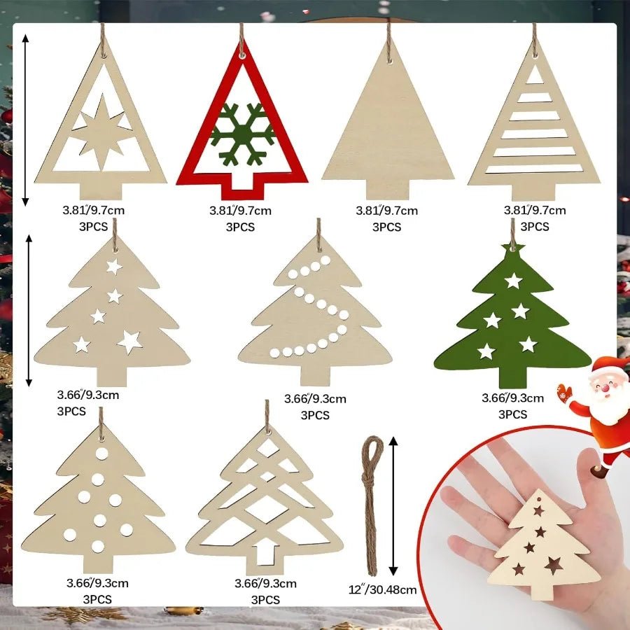 NT NIETING Christmas Wooden Ornaments Set For DIY Gift Making