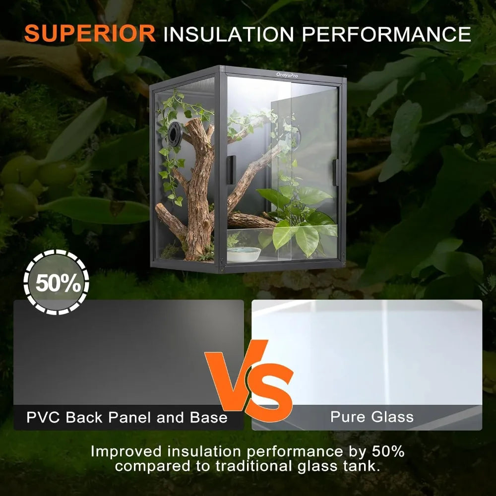 OrayuPro Arboreal Reptile Terrarium Habitat Enclosure For Geckos Amphibians Reptiles