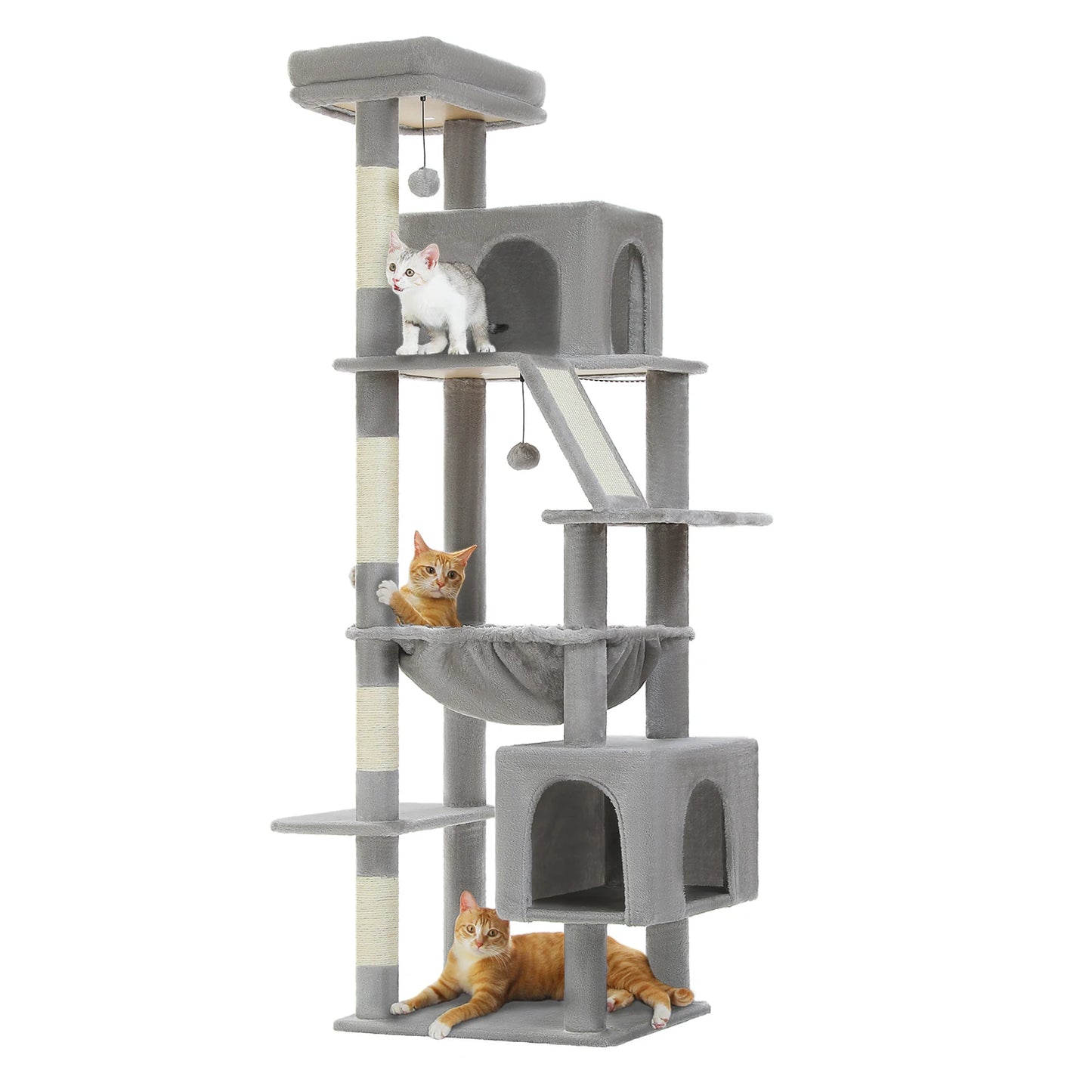 180cm Large Cat Tree Tower Home Furniture Cat Tower Pets Hammock Sisal Cat Scratching Post Climbing Frame Toy Spacious Perch