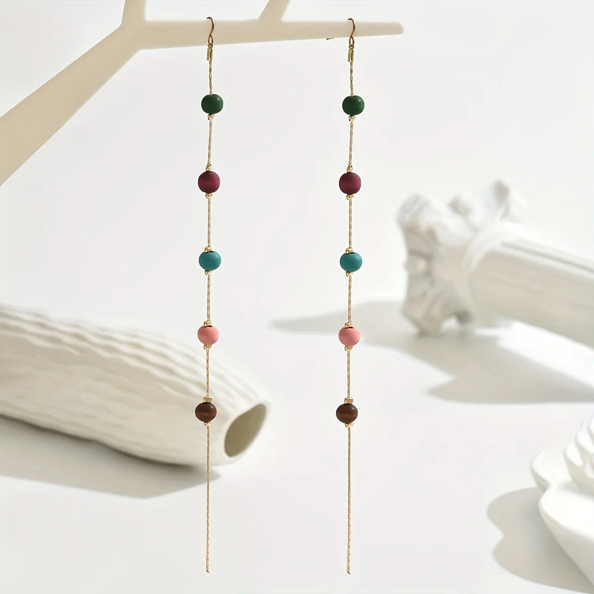 Shandong Tassel Earrings Beaded Bohemian Hypoallergenic