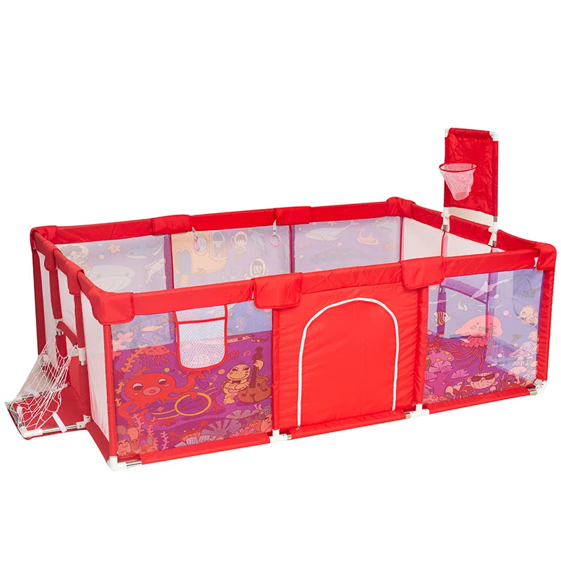 IMBABY Baby Playpens Cartoon Baby Corralitos with Protective Angle Playpen for Children Indoor Game Parks for Baby Playground
