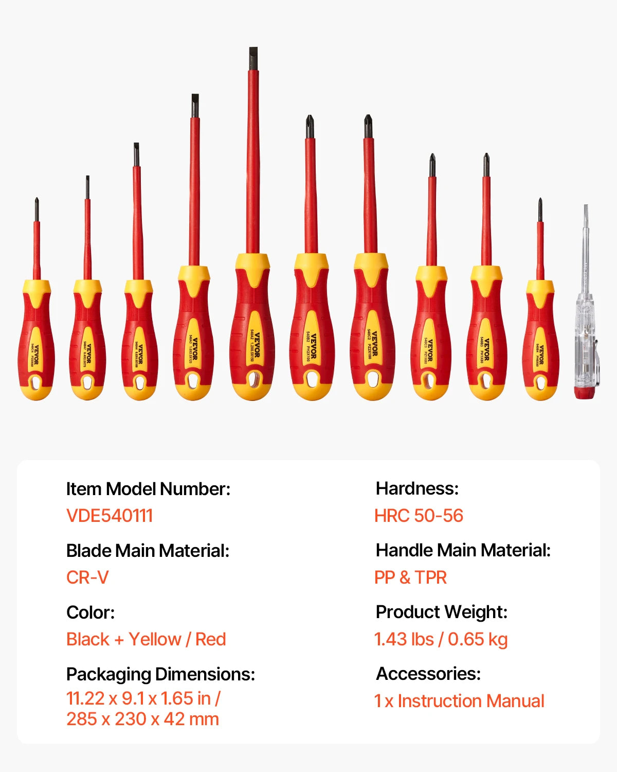 SucceBuy Insulated Screwdriver Set 1000V Electrician Tool Kit