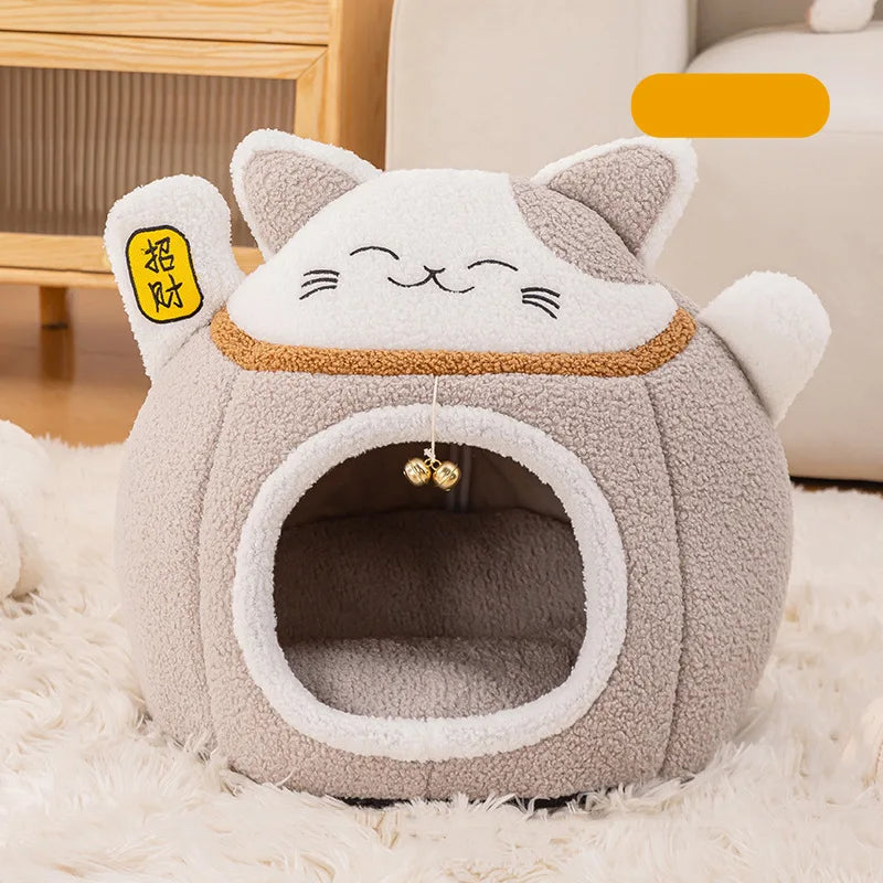 Zhejiang Lucky Fortune Cat Pet Bed Fleece Round Warm