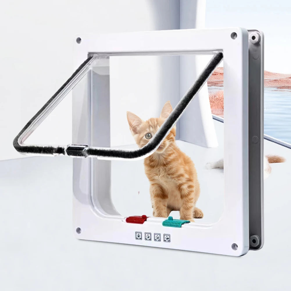 Cat Flap Door With UltraDurable FourWay Security Lock ABSPolymerComposite System