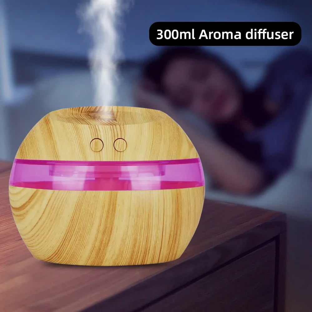 Hign-concerned Ultra Quiet Wood Grain Humidifier For Aromatherapy