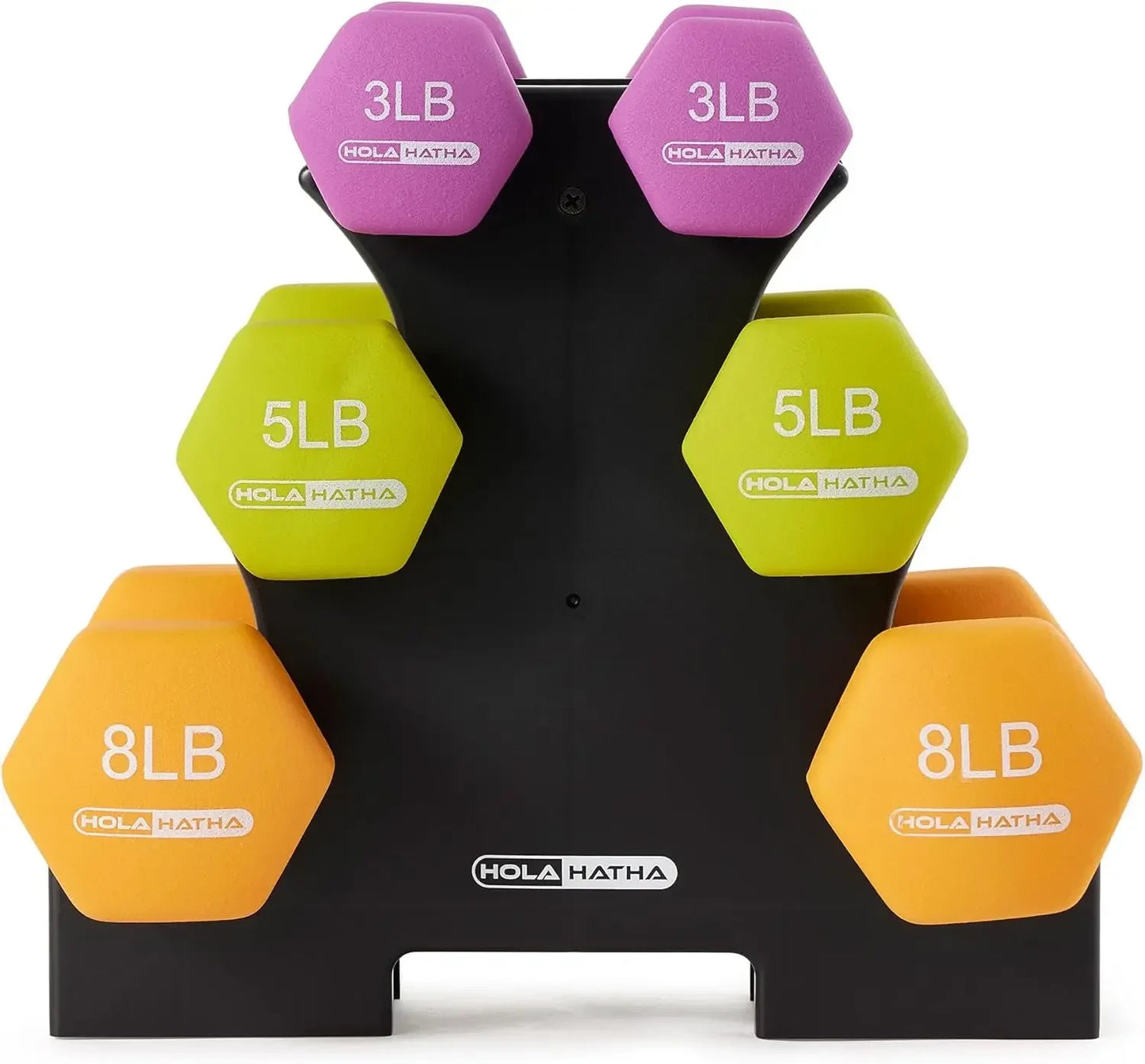 Neoprene Dumbbell Free Hand Weight Set with Rack