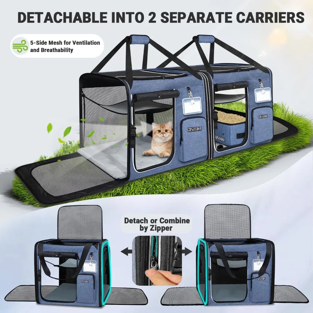 TIFICY 2 In 1 Cat TravelingWithPets Carrier LitterBox Multicat DurabilityEnhanced