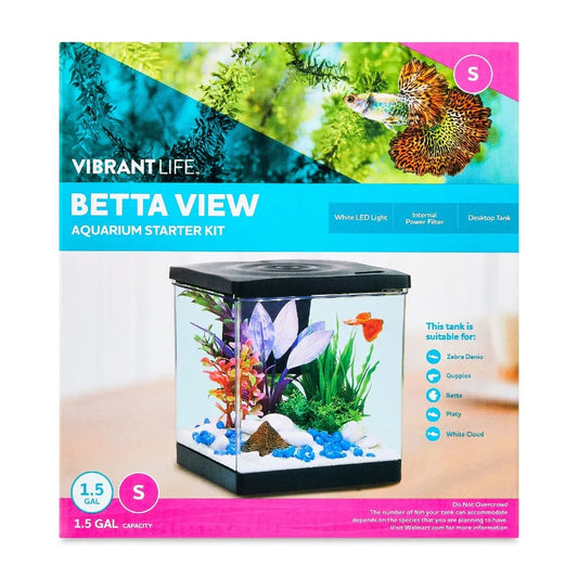 Hign-concerned BettaFish Aquarium Starter Kit With Builtin Filter Additionally HeatedLid