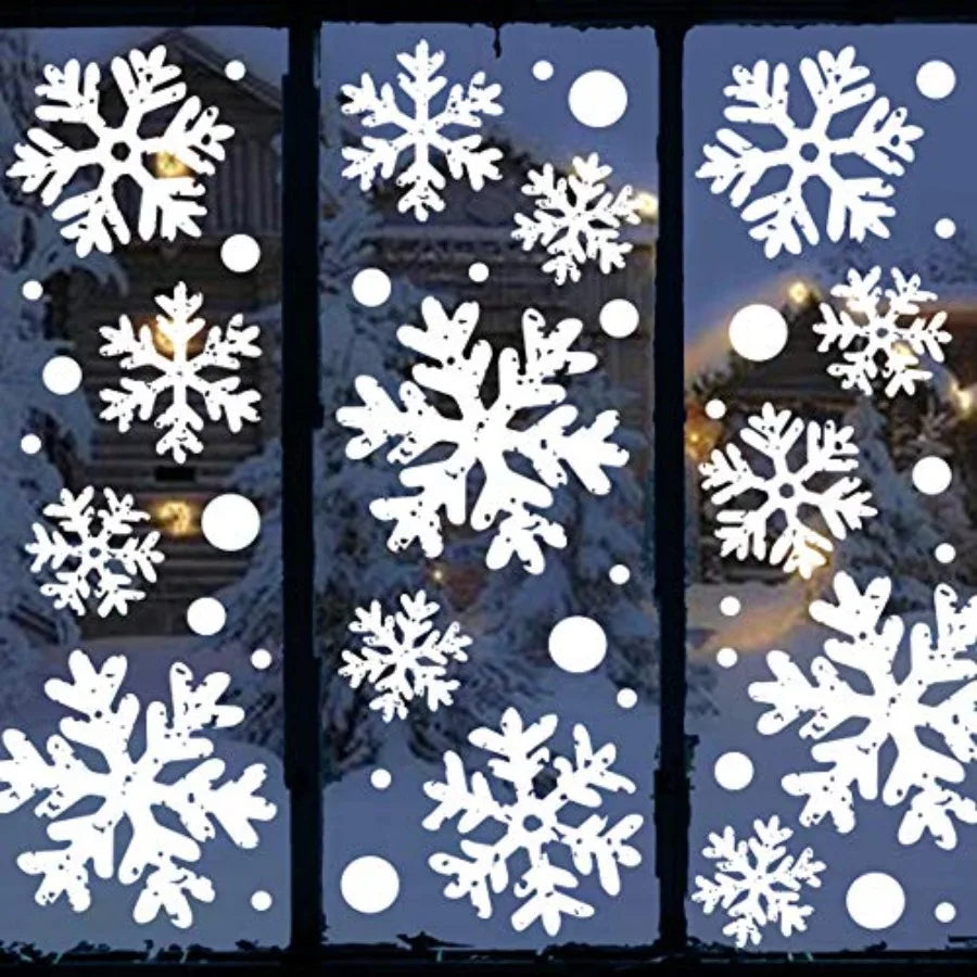 8 Sheets Snowflake Window Clings Indoor Decor For Holiday Season