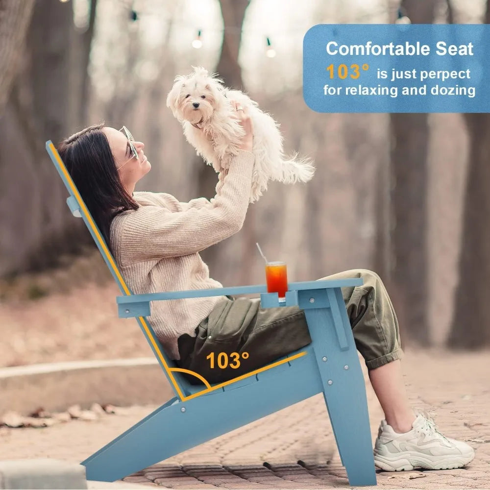 HUANZHUANG 4 Modern Adirondack Chairs Outdoor Furniture