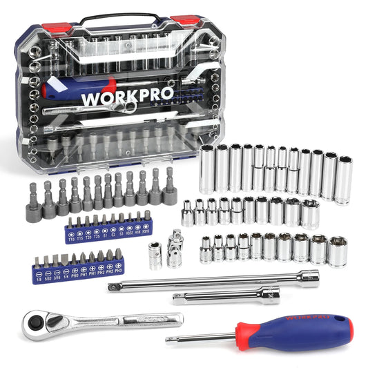 WORKPRO 69 Piece Ratchet Wrench And Screwdriver Bits Set