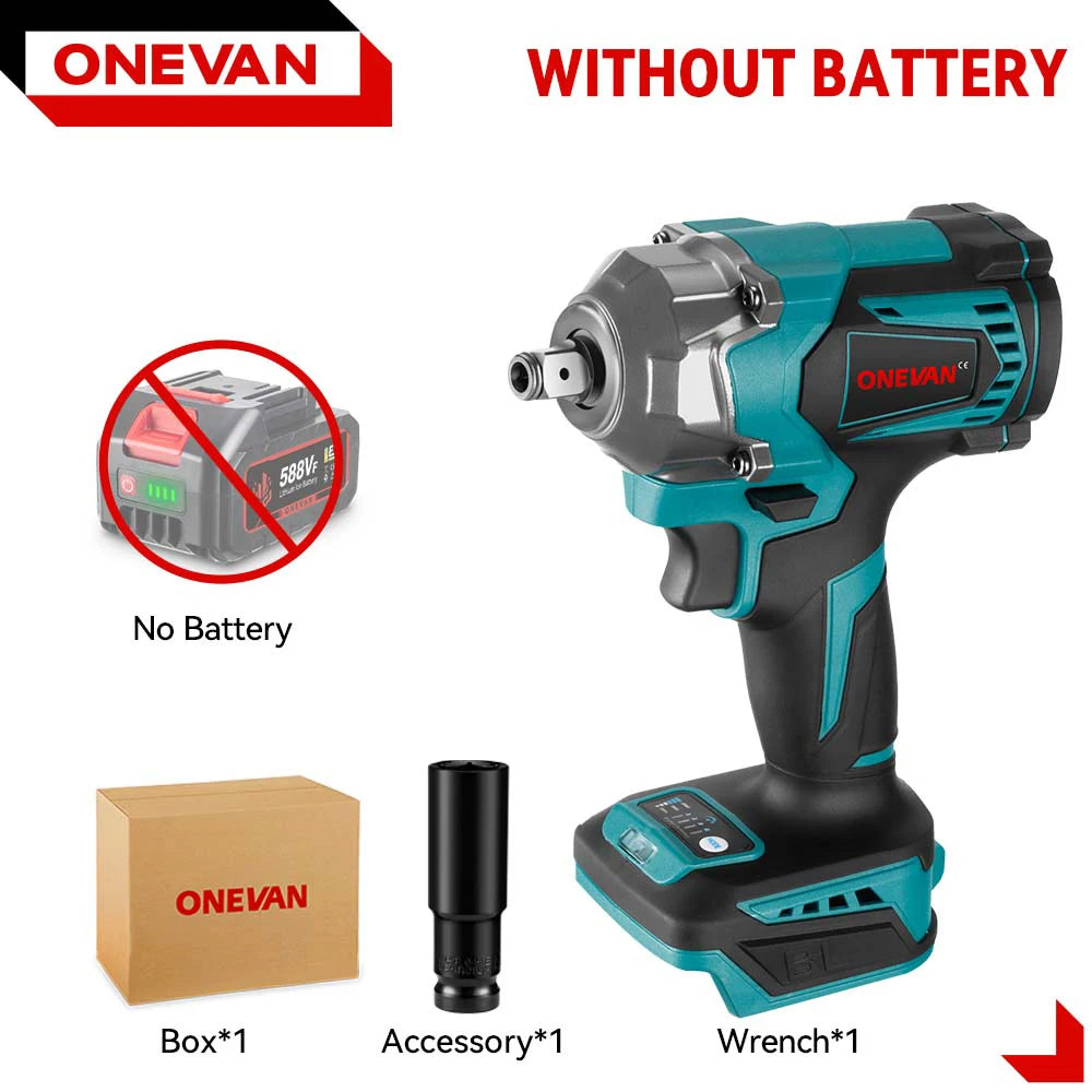 ONEVAN 1200Nm Brushless Cordless Impact Wrench With Makita Battery