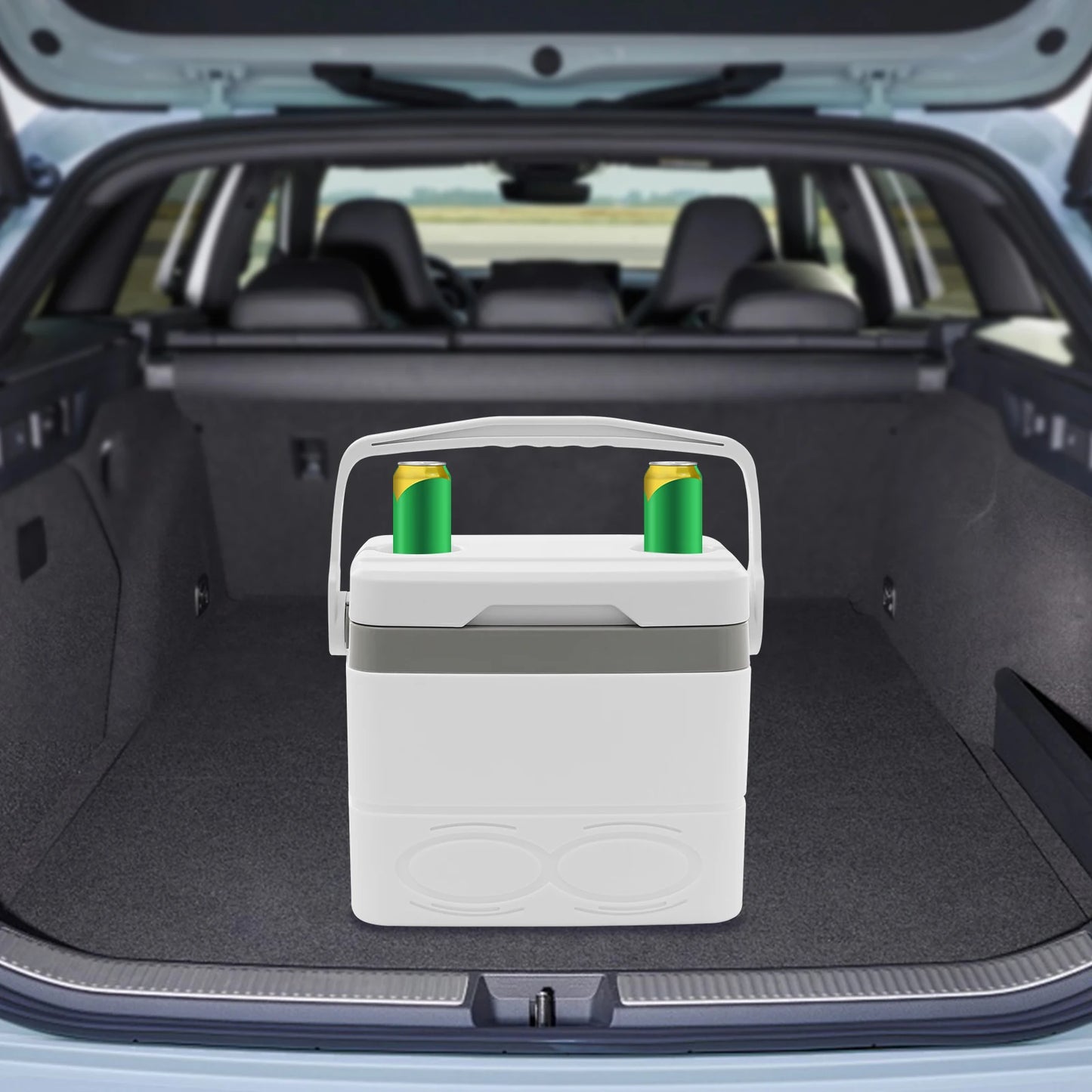 8.5L Portable Camping Insulated Cooler Ice Cooler Box For Outdoor Activities Green/White