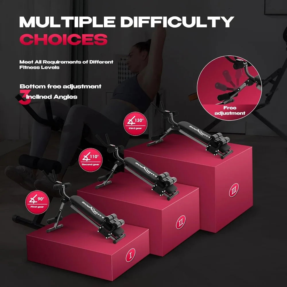 Ab Workout Machine with LCD Monitor for Home Gym
