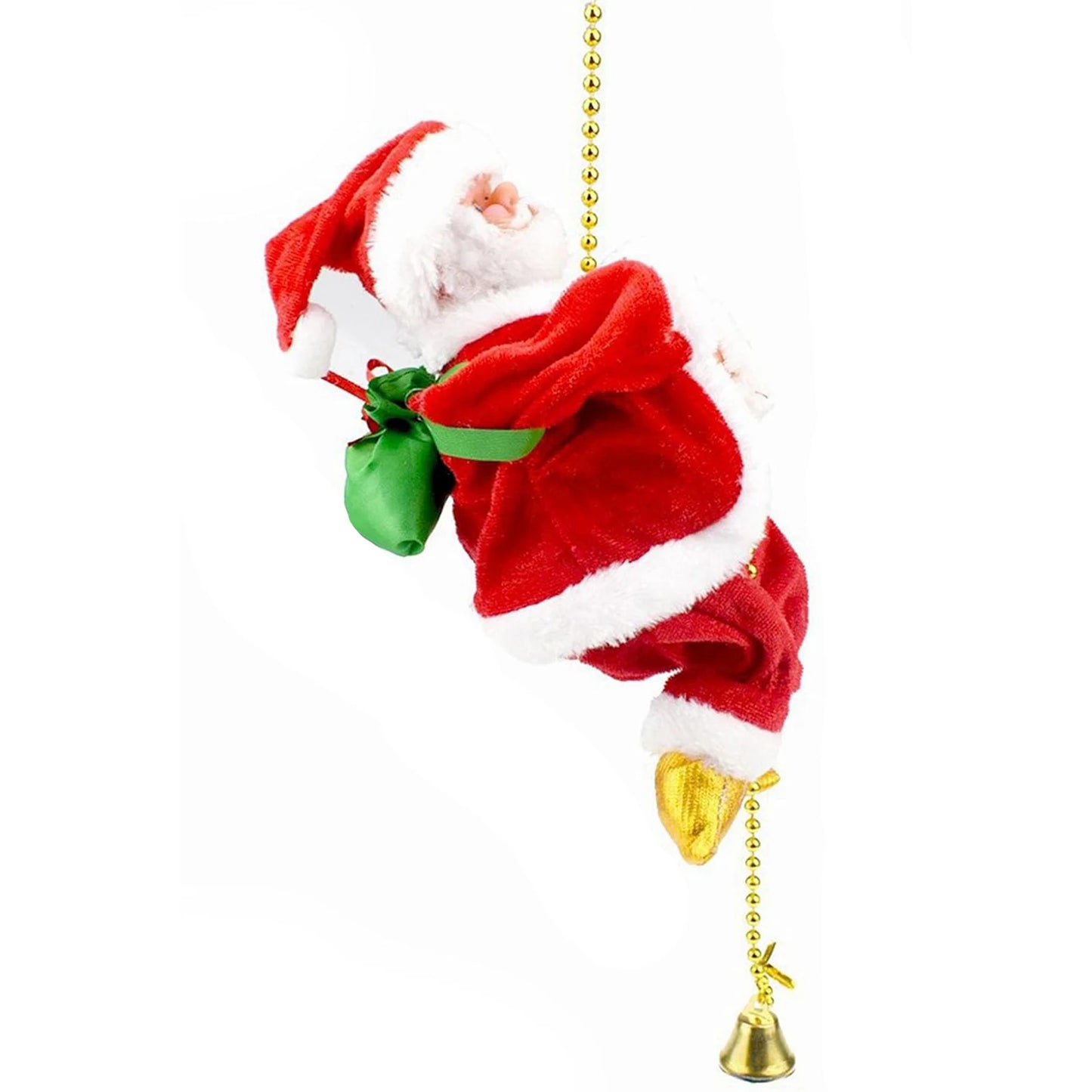 Climbing Santa Ornament On Rope Christmas Music Decoration